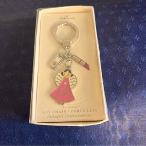 Vtg Hallmark Keychain Charms Purse Angel To Brighten & Bless Every Day Box